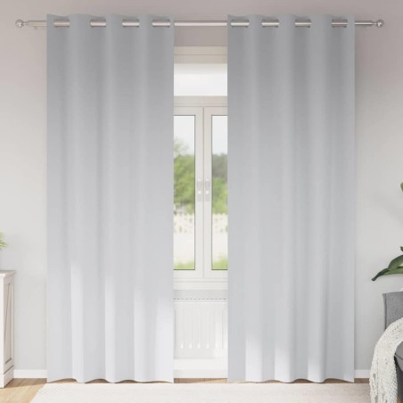 Rideaux occultants avec anneaux 2 pcs Gris pâle 245 x 140 cm 536786536786