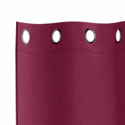 Rideaux occultants avec anneaux 2 pcs Bordeaux 225 x 140 cm 536789536789