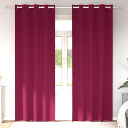 Rideaux occultants avec anneaux 2 pcs Bordeaux 245 x 140 cm 536790536790
