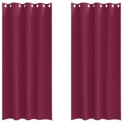 Rideaux occultants avec anneaux 2 pcs Bordeaux 245 x 140 cm 536790536790