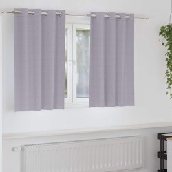 Rideaux occultants avec anneaux 2 pcs Gris métal 140 x 140 cm 536792536792