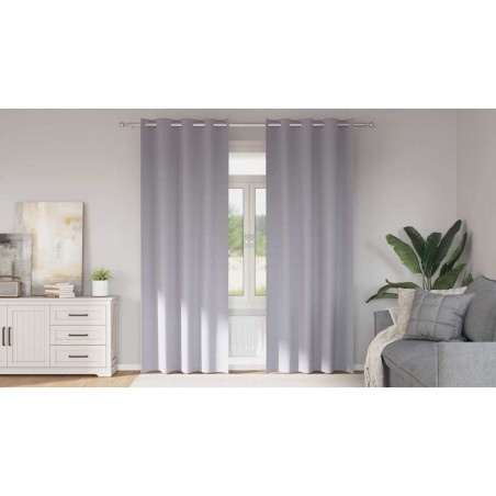 Rideaux occultants avec anneaux 2 pcs Gris métal 225 x 140 cm 536807536807