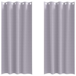Rideaux occultants avec anneaux 2 pcs Gris métal 225 x 140 cm 536807536807