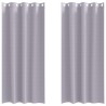 Rideaux occultants avec anneaux 2 pcs Gris métal 225 x 140 cm 536807536807