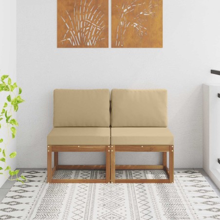 2 Pièce Sofa de milieu extérieur Bois d'Acacia Massif Naturel 536808536808