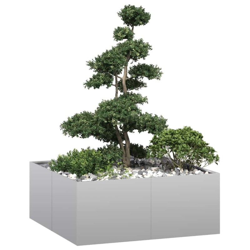 Jardinière 100x100x40 cm acier galvanisé 536820536820