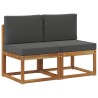2 Pièce Sofa de milieu extérieur Bois d'Acacia Massif 536836536836