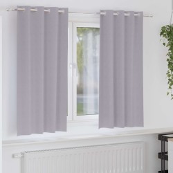 Rideaux occultants avec anneaux 2 pcs Gris métal 175 x 140 cm 536853536853