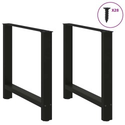 Pieds de table à manger Noir 2 pièces 70 x (72-73) cm Acier 536855536855