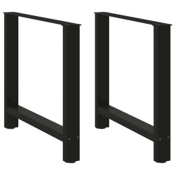 Pieds de table à manger Noir 2 pièces 70 x (72-73) cm Acier 536855536855