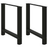 Pieds de table à manger Noir 2 pièces 70 x (72-73) cm Acier 536855536855