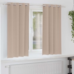 Rideaux occultants avec anneaux 2 pcs Taupe 175 x 140 cm 536858536858