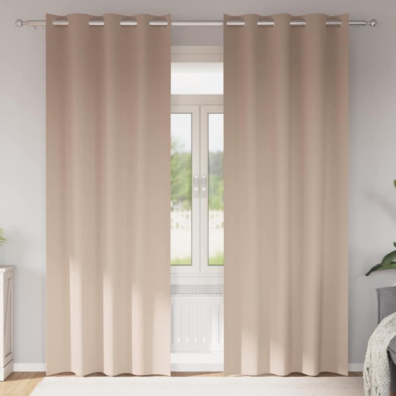 Rideaux occultants avec anneaux 2 pcs Taupe 225 x 140 cm 536859536859