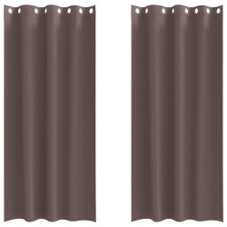 Rideaux occultants avec anneaux 2 pcs Marron foncé 225 x 140 cm 536861536861
