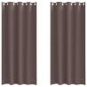 Rideaux occultants avec anneaux 2 pcs Marron foncé 225 x 140 cm 536861536861