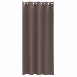 Rideaux occultants avec anneaux 2 pcs Marron foncé 225 x 140 cm 536861536861