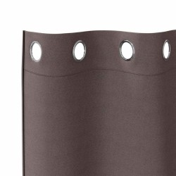 Rideaux occultants avec anneaux 2 pcs Marron foncé 225 x 140 cm 536861536861