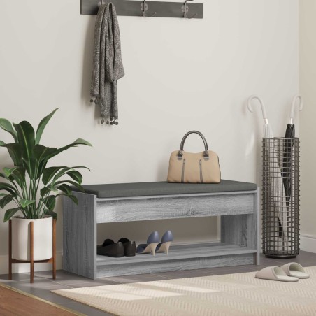 Banc d'entrée avec coussin Gris Sonoma 103 x 38 x 45 cm 536862536862