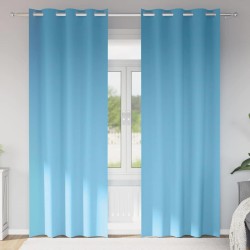 Rideaux occultants avec anneaux 2 pcs Bleu clair 260 x 140 cm 536865536865