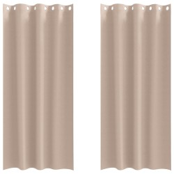Rideaux occultants avec anneaux 2 pcs Taupe 245 x 140 cm 536866536866