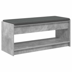 Banc d'entrée avec coussin Gris Béton 103 x 38 x 45 cm 536867536867
