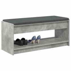 Banc d'entrée avec coussin Gris Béton 103 x 38 x 45 cm 536867536867