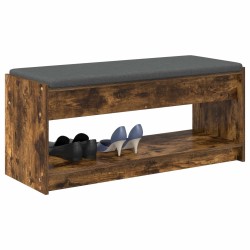 Banc d'entrée avec coussin Chêne Fumé 103 x 38 x 45 cm 536868536868