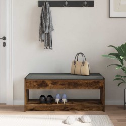 Banc d'entrée avec coussin Chêne Fumé 103 x 38 x 45 cm 536868536868
