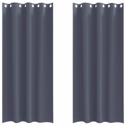 Rideaux occultants avec anneaux 2 pcs Anthracite 260 x 140 cm 536869536869