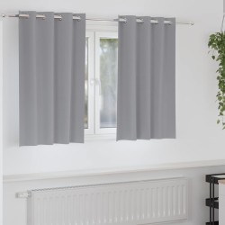 Rideaux occultants avec anneaux 2 pcs Gris clair 140 x 140 cm 536870536870