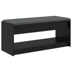 Banc d'entrée avec coussin Chêne Noir 103 x 38 x 45 cm 536873536873