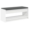 Banc d'entrée Blanc 103 x 38 x 45 cm Bois Ingénierie et Tissu 536874536874
