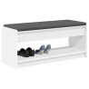 Banc d'entrée Blanc 103 x 38 x 45 cm Bois Ingénierie et Tissu 536874536874