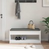 Banc d'entrée Blanc 103 x 38 x 45 cm Bois Ingénierie et Tissu 536874536874