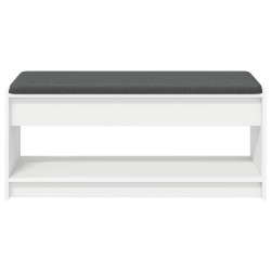 Banc d'entrée Blanc 103 x 38 x 45 cm Bois Ingénierie et Tissu 536874536874