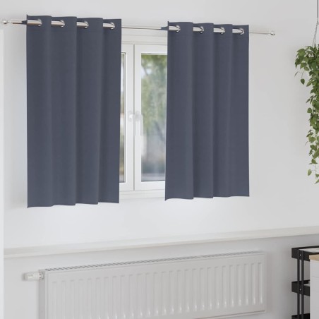 Rideaux occultants avec anneaux 2 pcs Anthracite 140 x 140 cm 536875536875