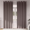 Rideaux occultants avec anneaux 2 pcs Marron foncé 245 x 140 cm 536876536876