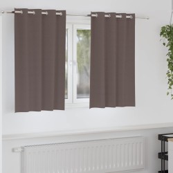 Rideaux occultants avec anneaux 2 pcs Marron foncé 140 x 140 cm 536877536877