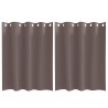 Rideaux occultants avec anneaux 2 pcs Marron foncé 140 x 140 cm 536877536877
