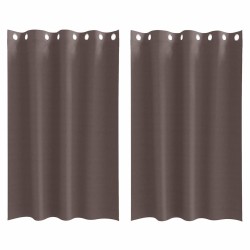 Rideaux occultants avec anneaux 2 pcs Marron foncé 175 x 140 cm 536878536878