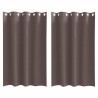 Rideaux occultants avec anneaux 2 pcs Marron foncé 175 x 140 cm 536878536878