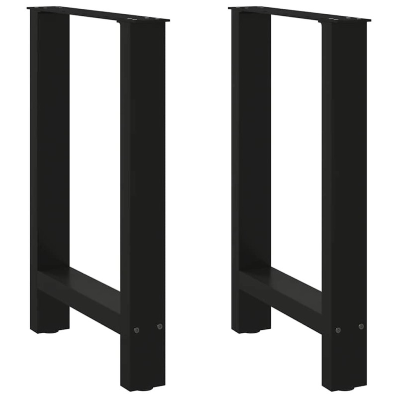 Pieds de table à manger Noir 2 pièces 60 x (72-73) cm Acier 536879536879