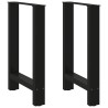 Pieds de table à manger Noir 2 pièces 60 x (72-73) cm Acier 536879536879