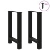 Pieds de table à manger Noir 2 pièces 60 x (72-73) cm Acier 536879536879
