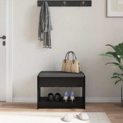 Banc d'entrée avec coussin Chêne Noir 63 x 38 x 45 cm 536880536880