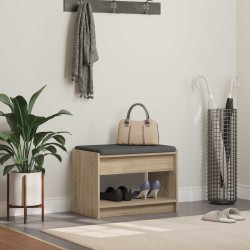 Banc d'entrée avec coussin Chêne Sonoma 63 x 38 x 45 cm 536882536882