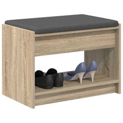 Banc d'entrée avec coussin Chêne Sonoma 63 x 38 x 45 cm 536882536882