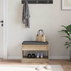 Banc d'entrée avec coussin Chêne Sonoma 63 x 38 x 45 cm 536882536882