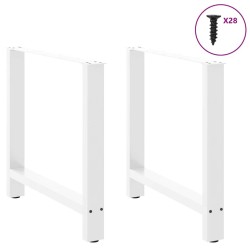 Pieds de table à manger Blanc 2 pièces 70 x (72-73) cm Acier 536883536883