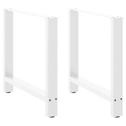 Pieds de table à manger Blanc 2 pièces 70 x (72-73) cm Acier 536883536883
